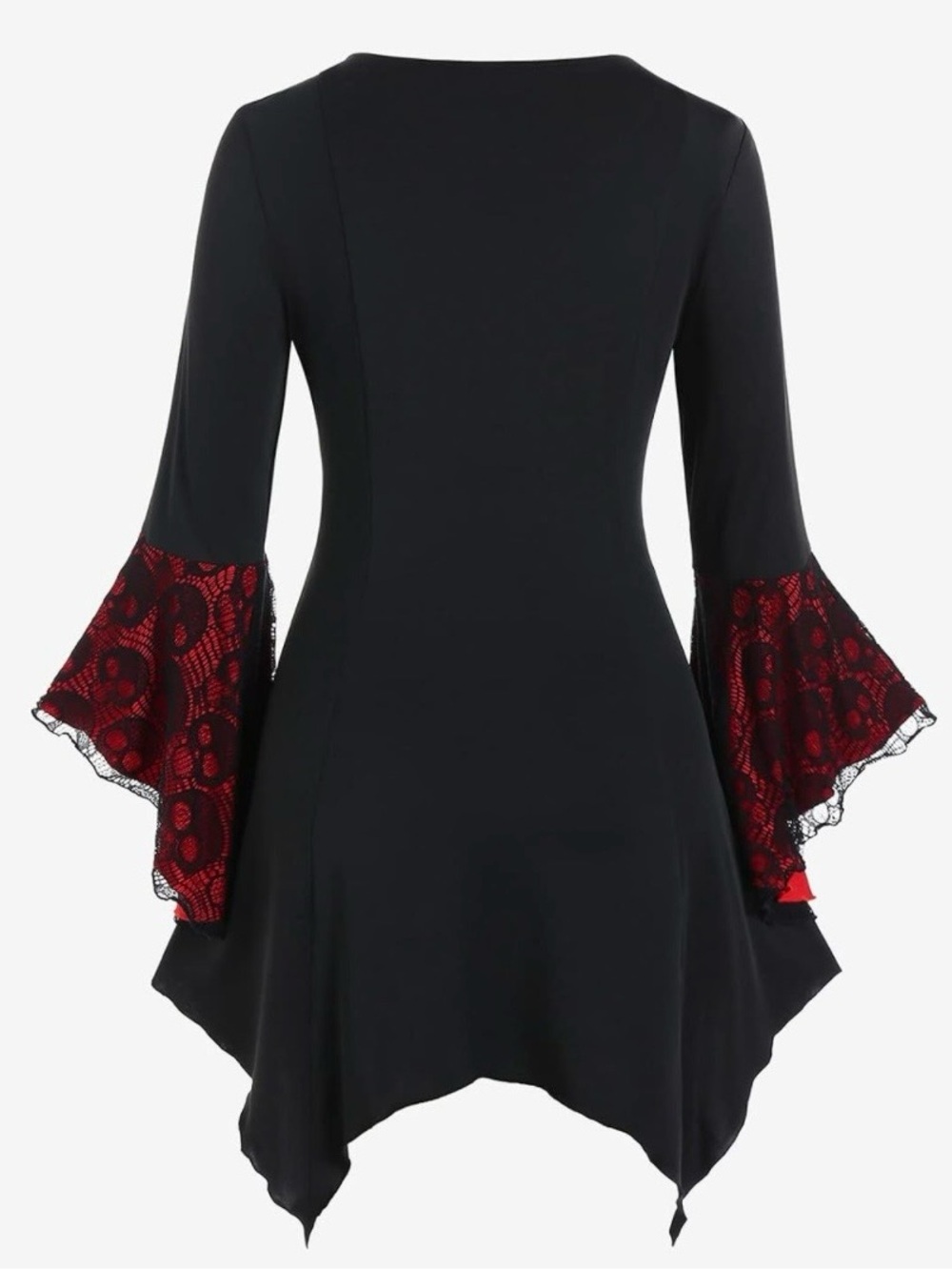 Black & Red Lace Gothic Corset Tunic top - Picture 2 of 11